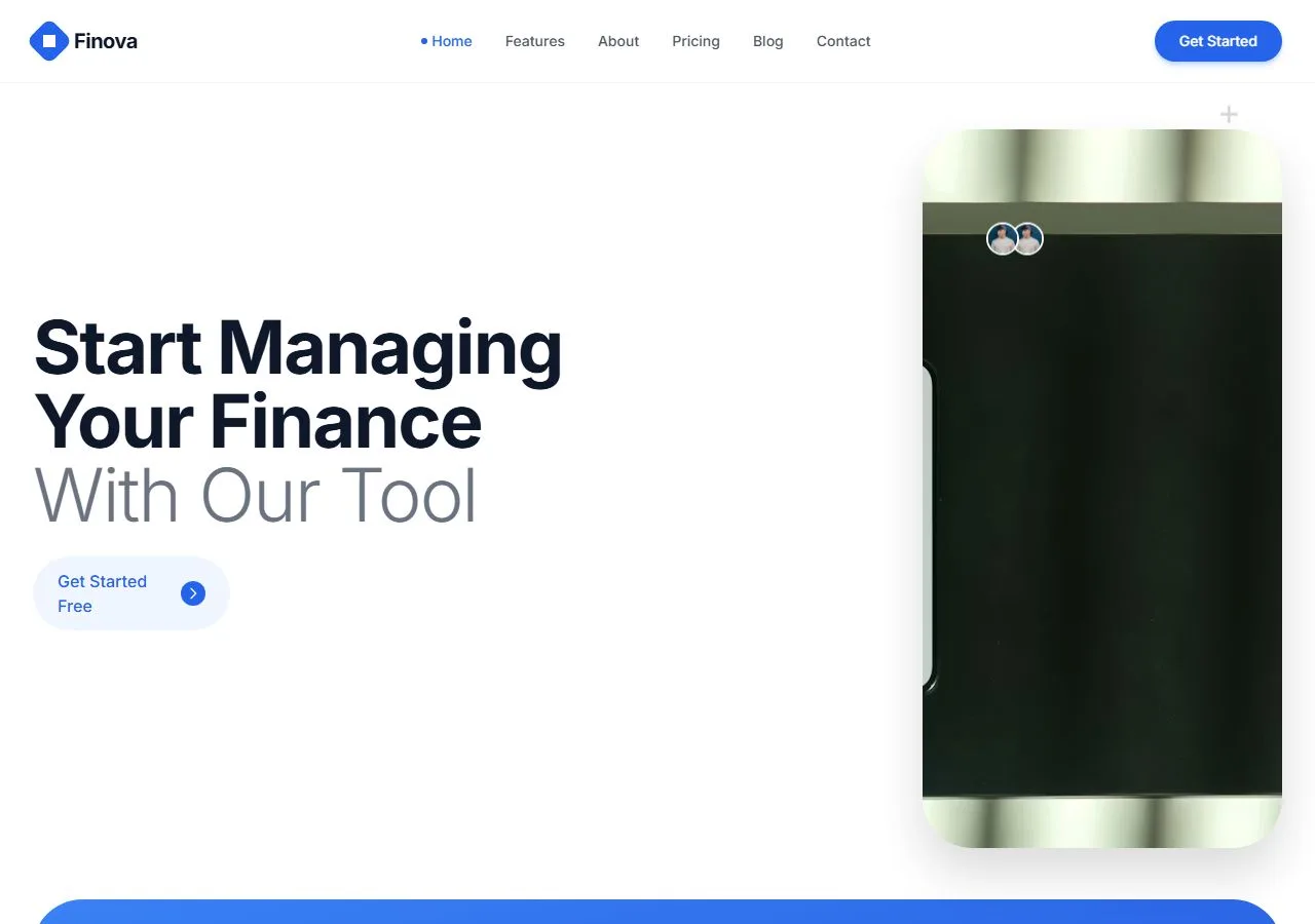 Modern Finance App Landing