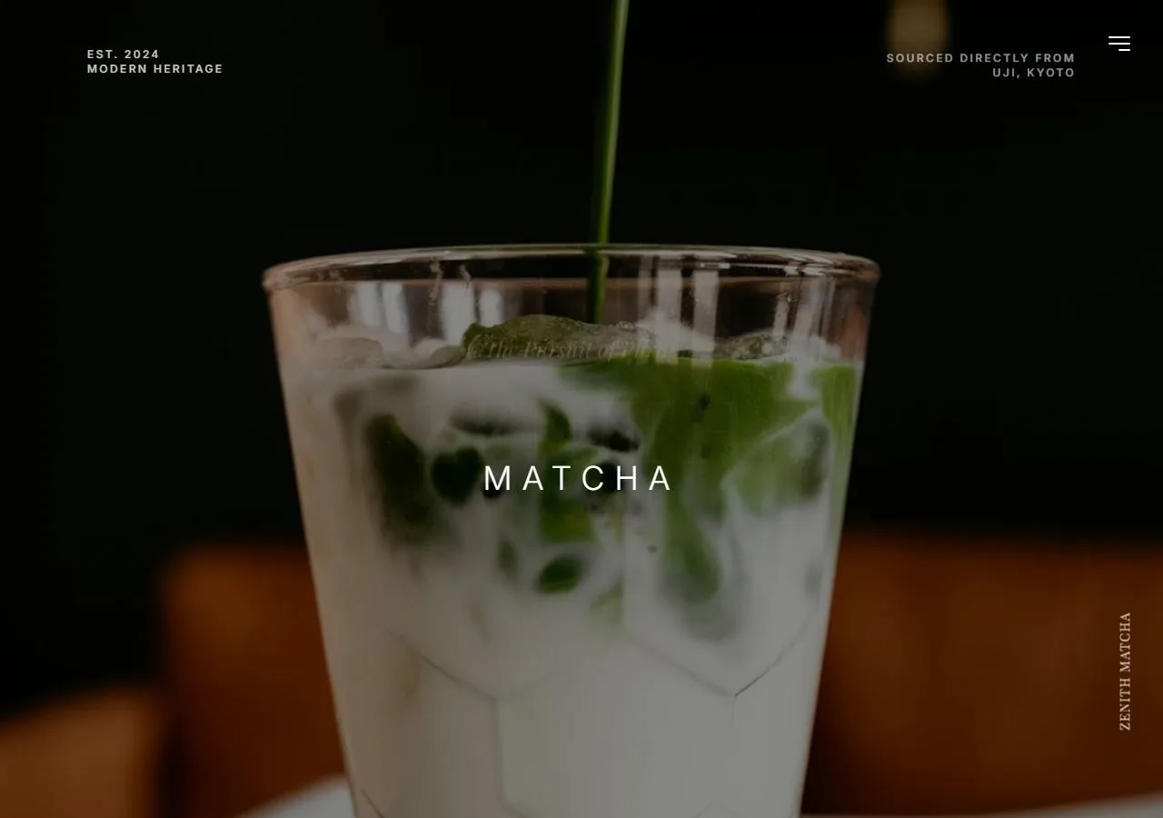 Zenith Matcha Landing Page