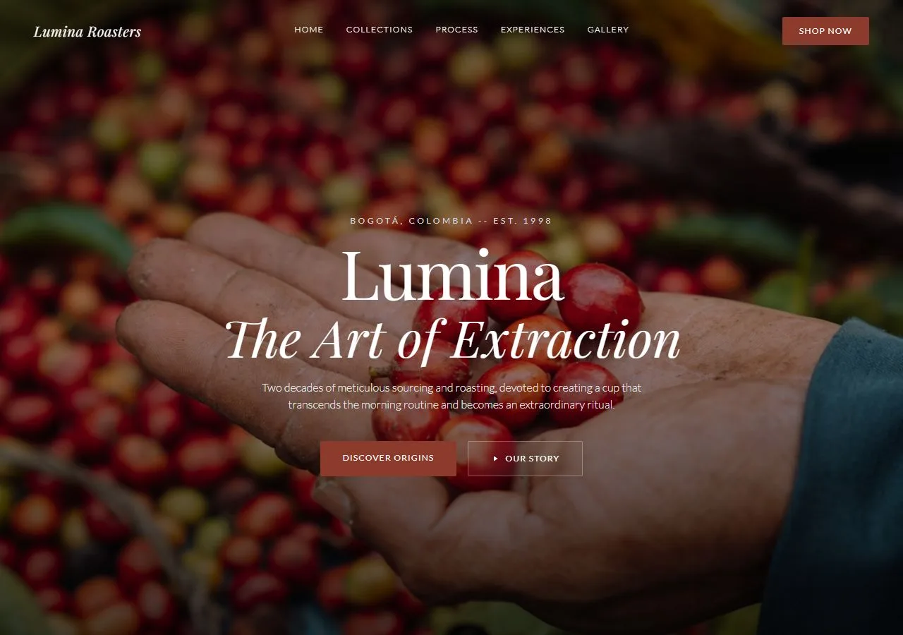 Lumina Roasters Coffee Template