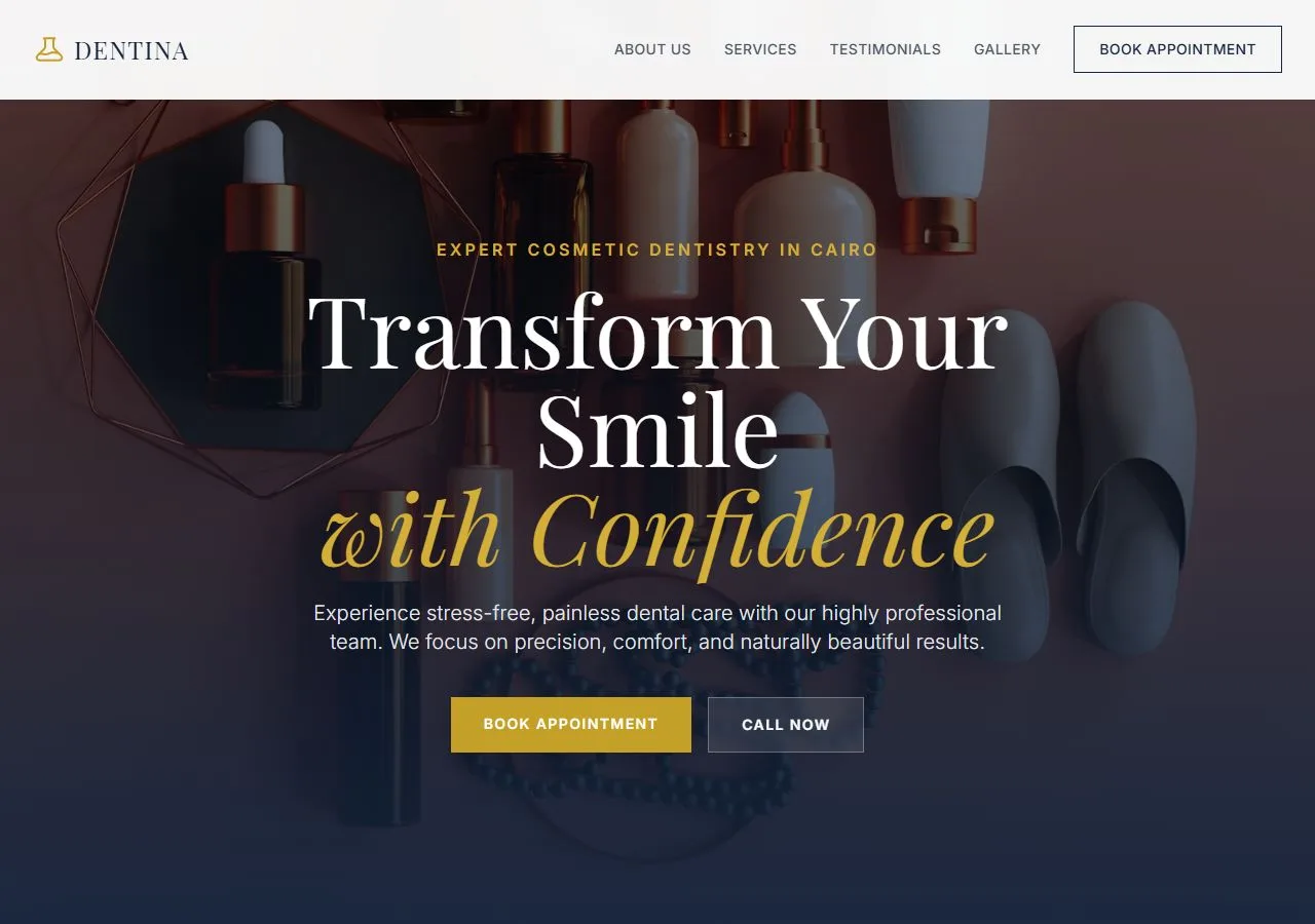 Create a premium, modern, and highly converting website for a cosmetic dental clinic in Cairo.

Bu