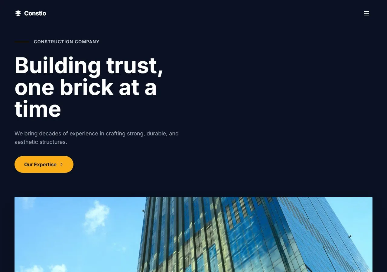 Construction Landing Page Template