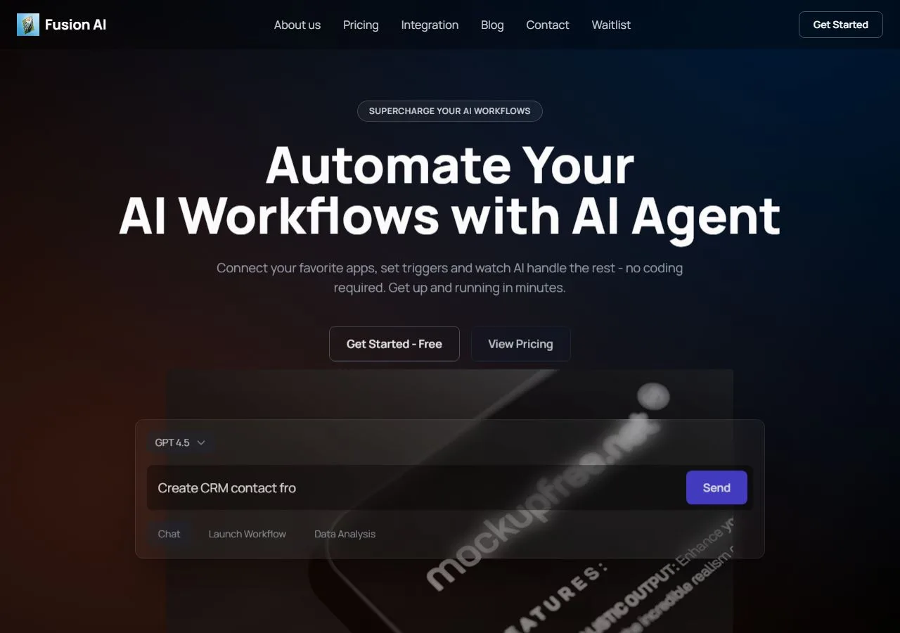 Sleek AI Workflow Landing Page