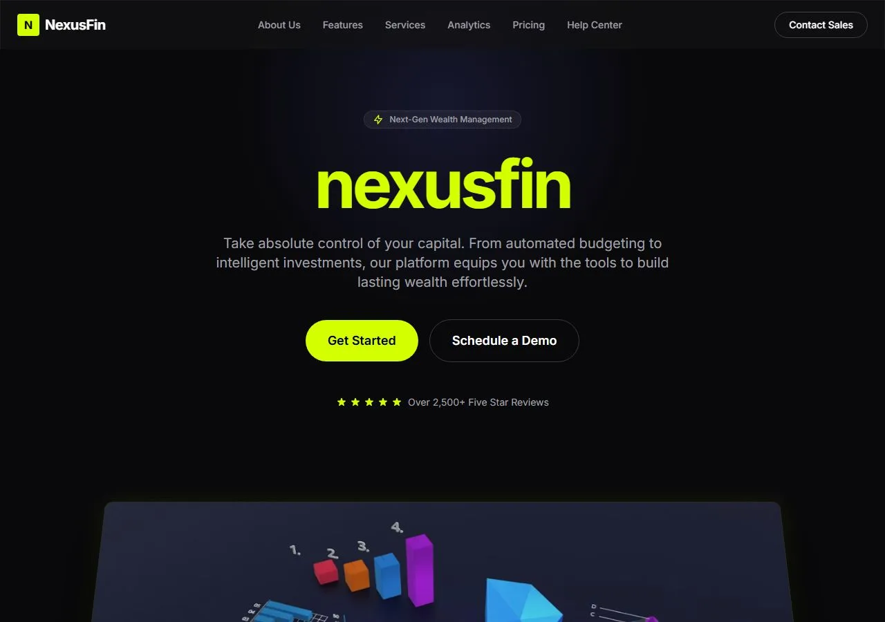 Dark Finance App Landing
